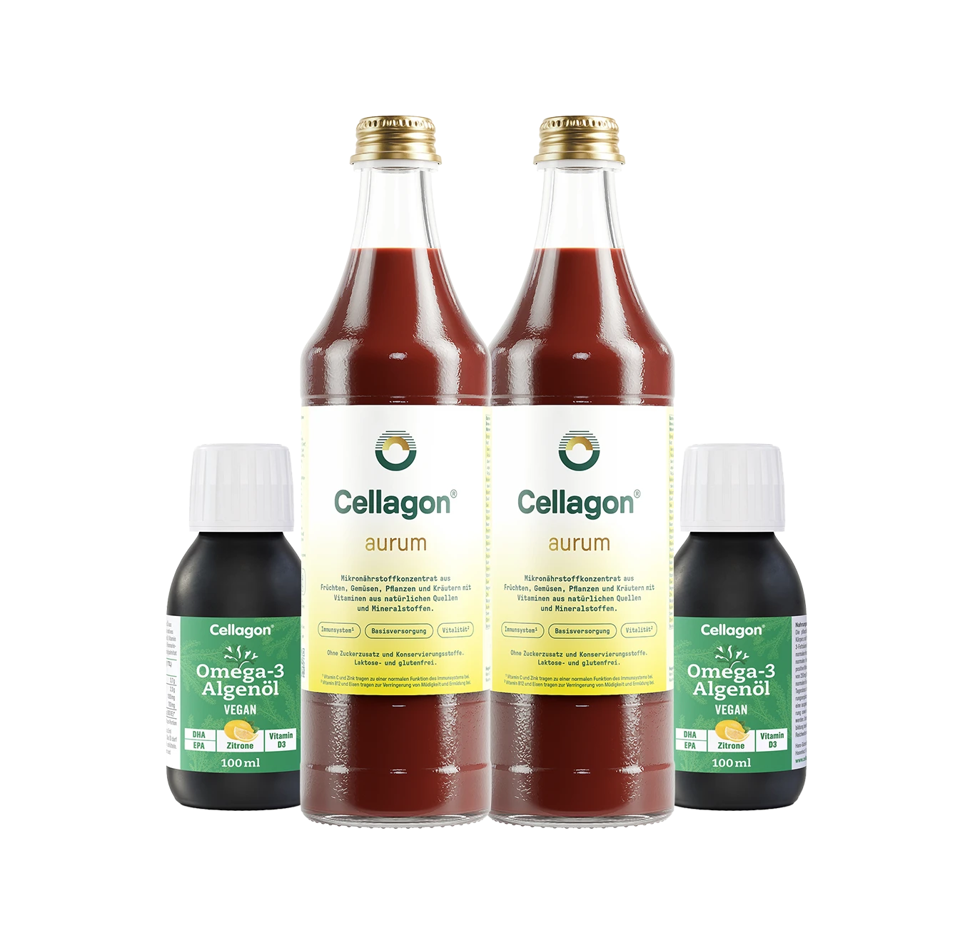2er Set Cellagon Omega-3 Algenöl Zitrone + 2er Set Cellagon aurum