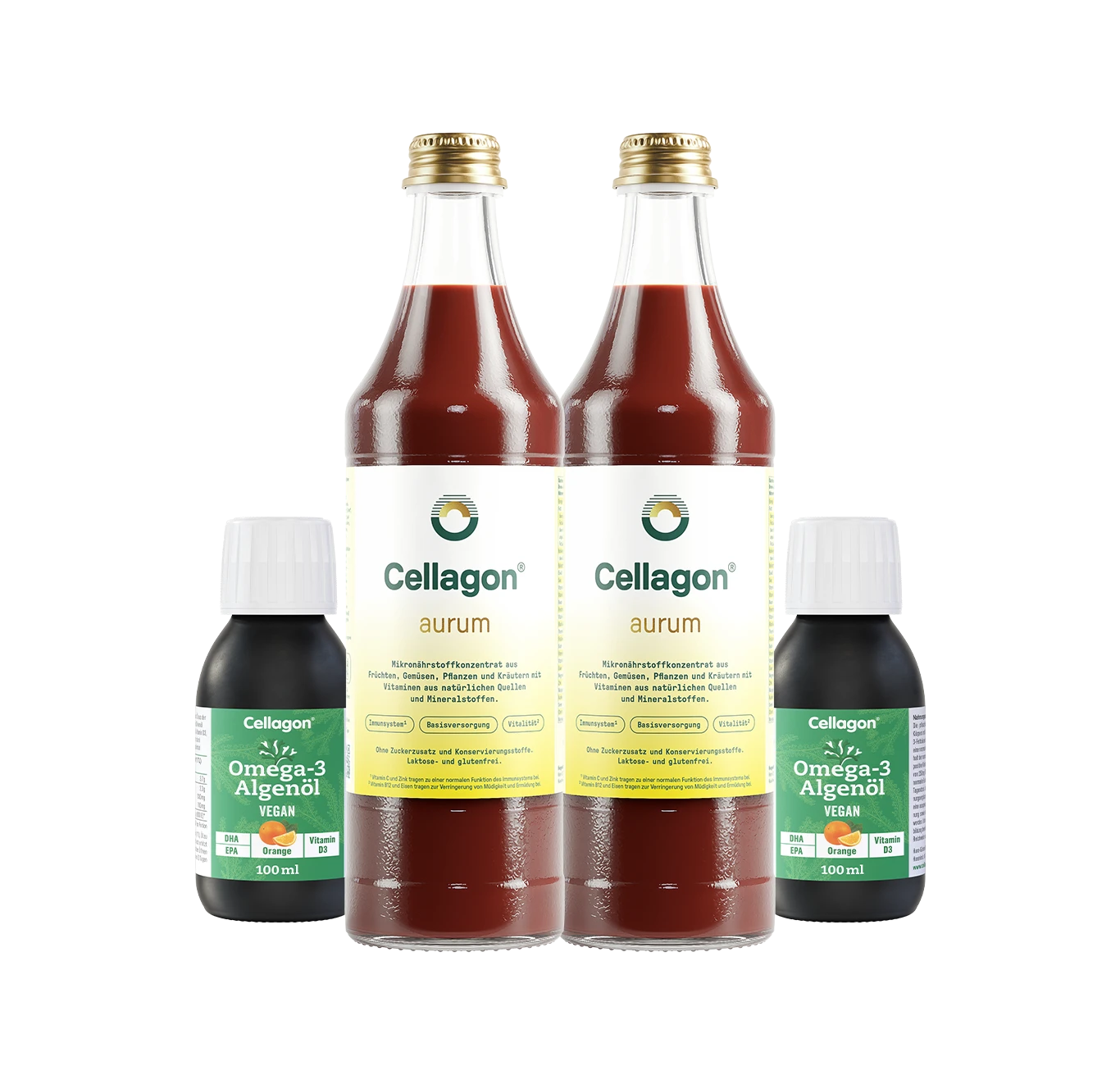 2er Set Cellagon Omega-3 Algenöl Orange + 2er Set Cellagon aurum
